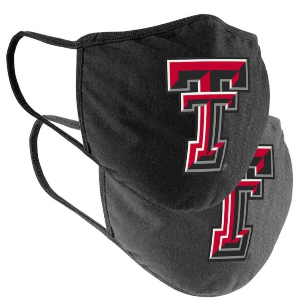 Texas Tech Red Raiders NCAA Face Mask 2 Pack Adult Size Logo Colosseum